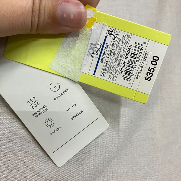 All In Motion Men's XXL Khaki Ripstop Pants Drawstring Quick Dry Elastic Waist - Picture 6 of 11